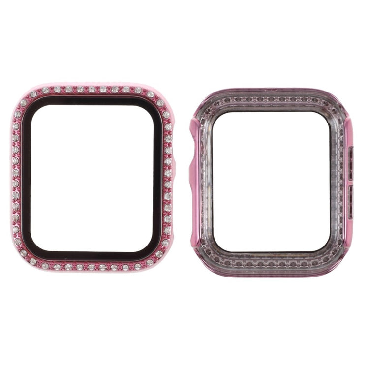 Super Flot Universal Apple Cover med Skærmbeskytter i Rhinsten, Silikone og Hærdet Glas - Pink#serie_4