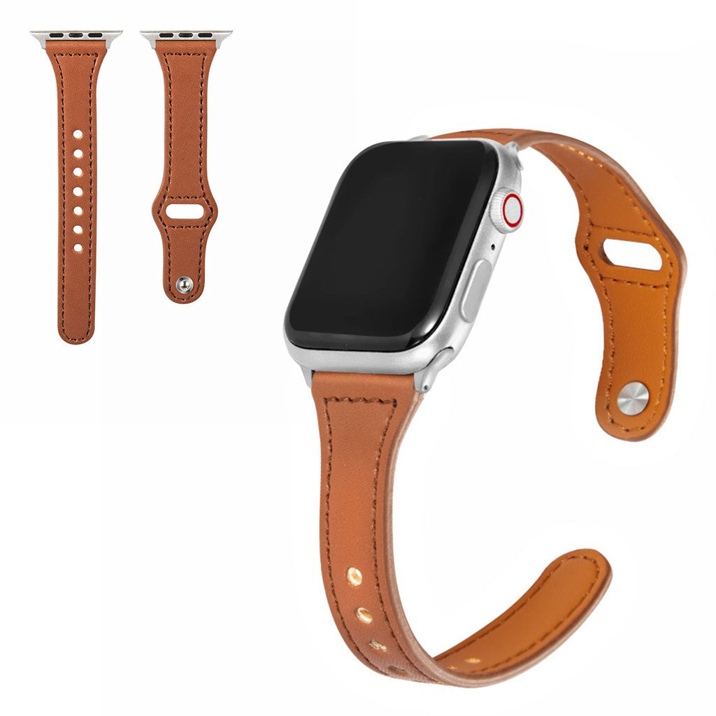  Apple Watch Series 6 44mm / Apple Watch Series 5 44mm Ægte læder Rem - Brun#serie_6