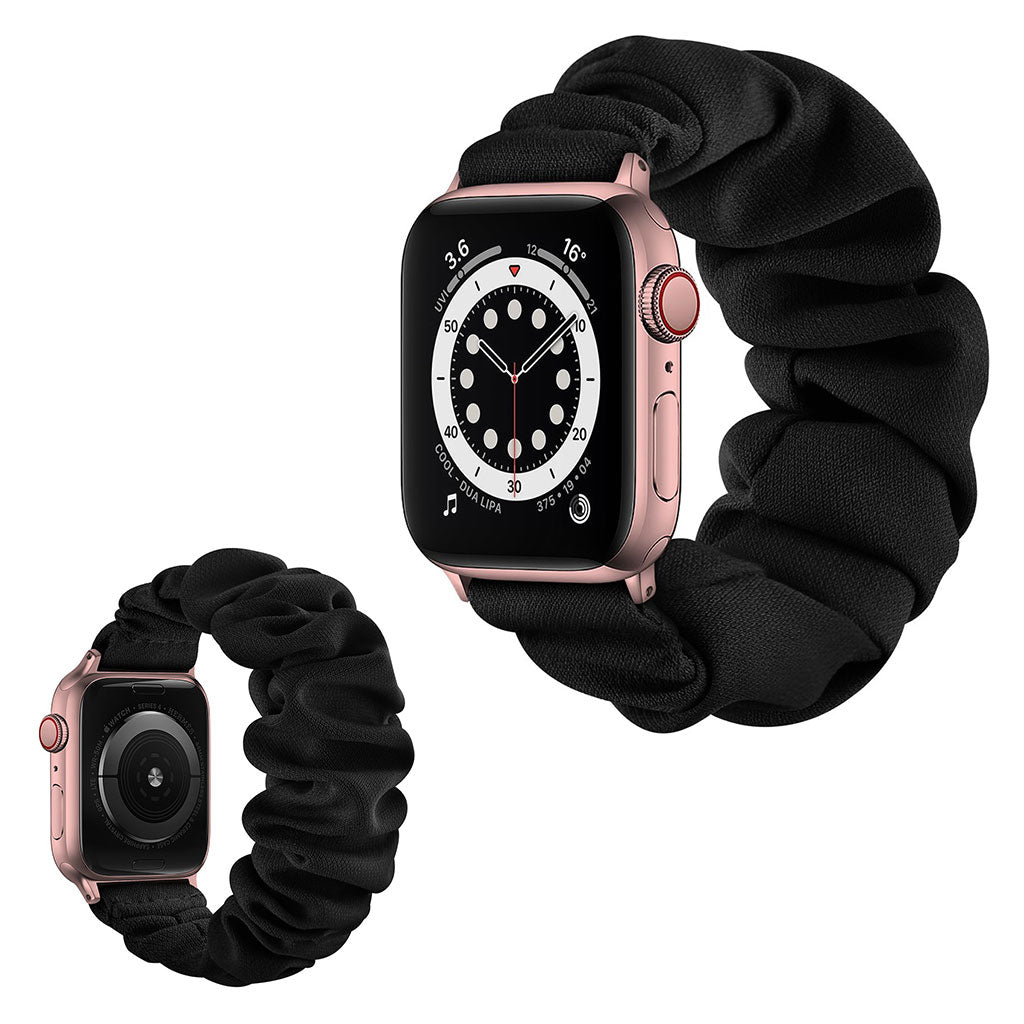 Apple Watch Series 6 44mm / Apple Watch Series 5 44mm Nylon Rem - Størrelse: S - Sort#serie_8