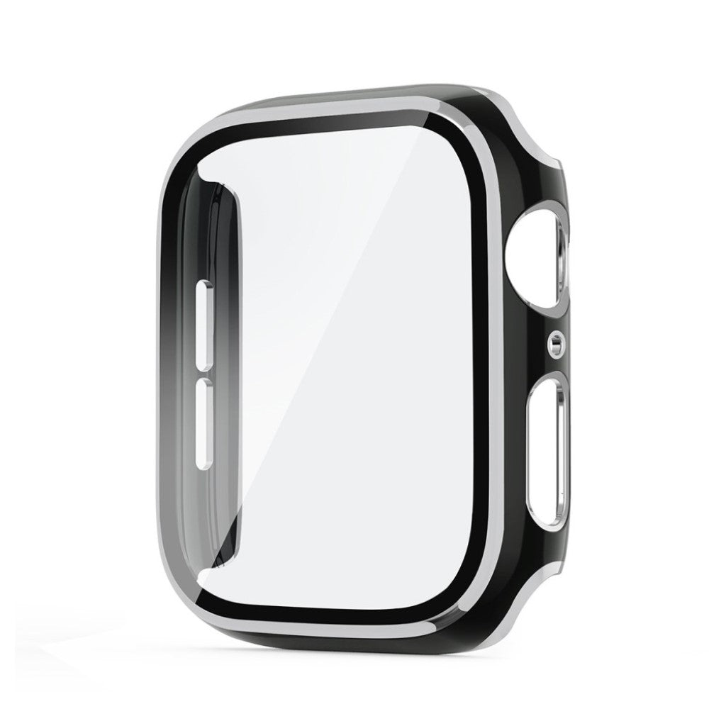 Rigtigt Flot Apple Watch Series 6 44mm / Apple Watch Series 5 44mm Cover med Skærmbeskytter i Silikone og Hærdet Glas - Sort#serie_4