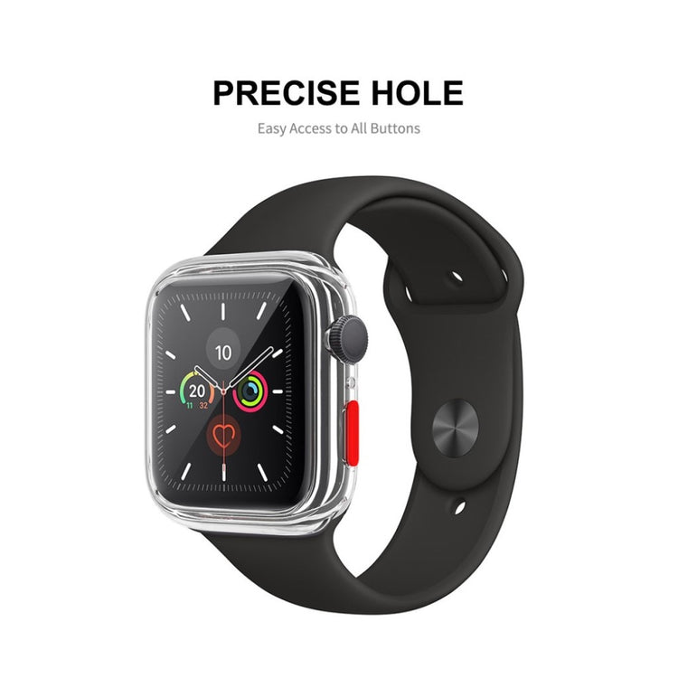 Alle Tiders Apple Watch Series 6 44mm / Apple Watch Series 5 44mm Cover med Skærmbeskytter i Silikone og Hærdet Glas - Gennemsigtig#serie_2