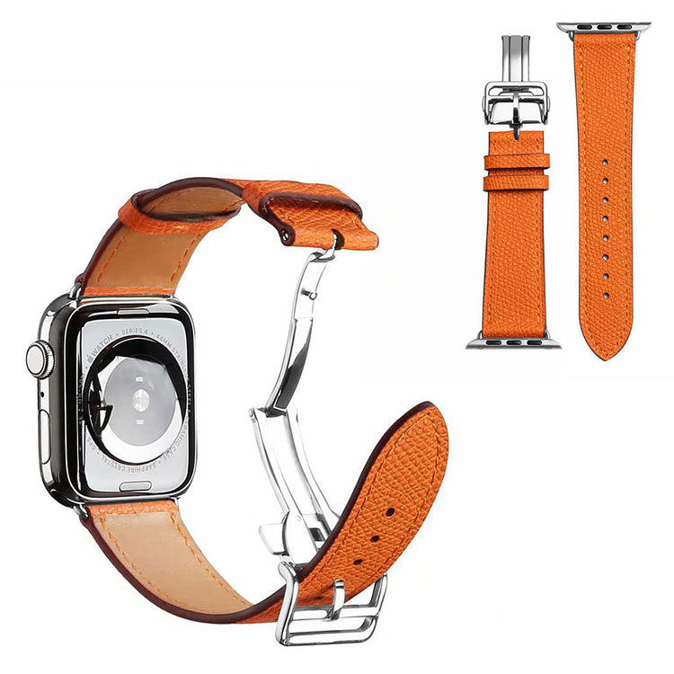 Helt vildt rart Universal Apple Ægte læder Rem - Orange#serie_14