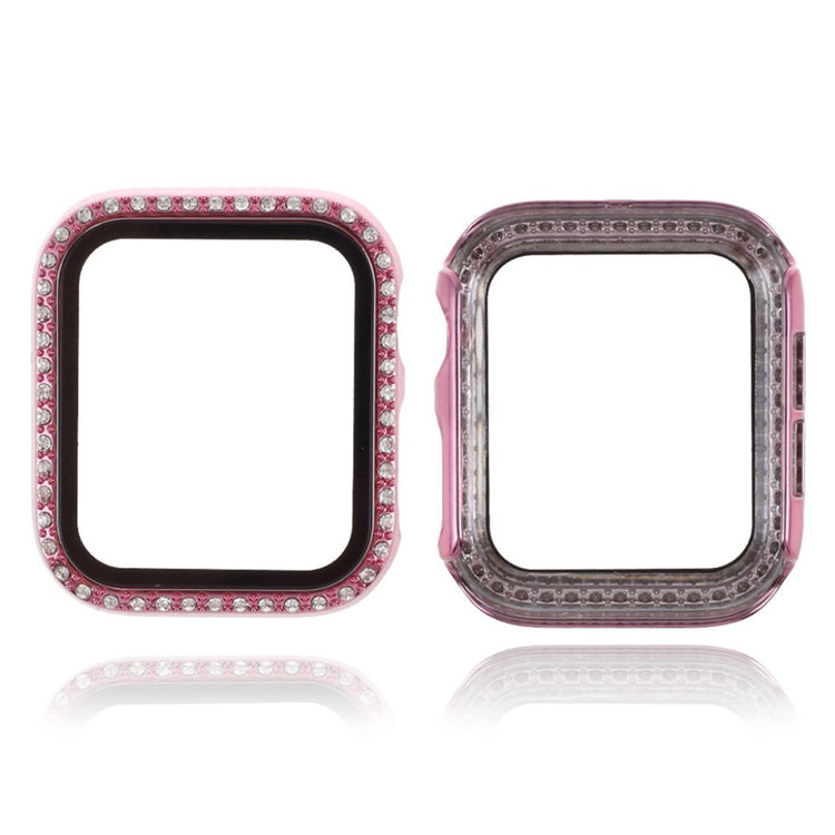Vildt Flot Universal Apple Cover med Skærmbeskytter i Rhinsten, Silikone og Hærdet Glas - Pink#serie_7