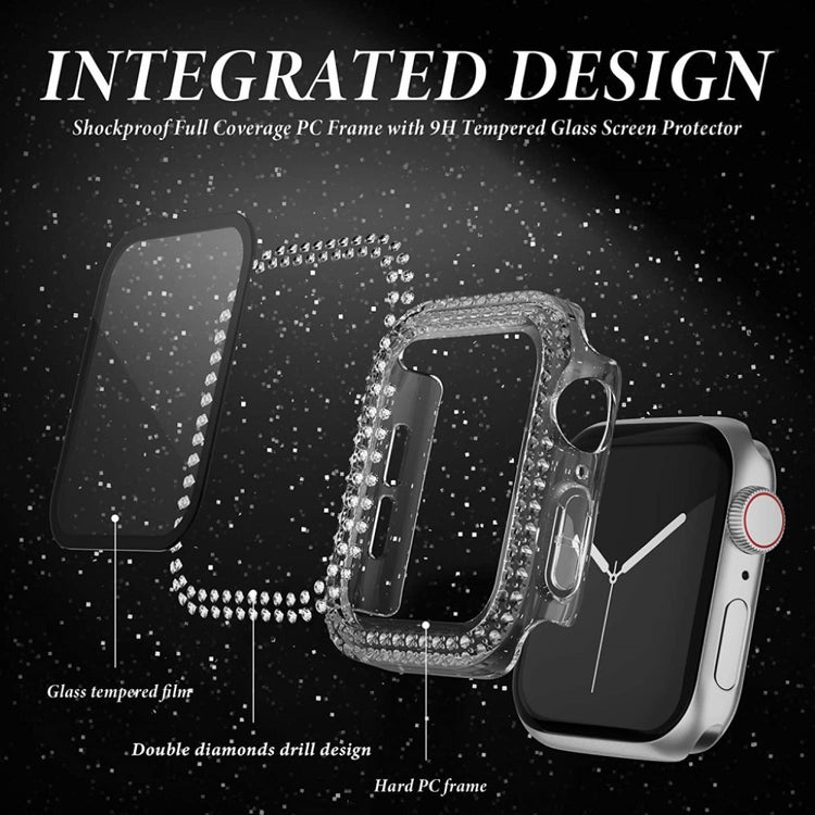 Beskyttende Universal Apple Cover med Skærmbeskytter i Plastik, Rhinsten og Hærdet Glas - Gennemsigtig#serie_3