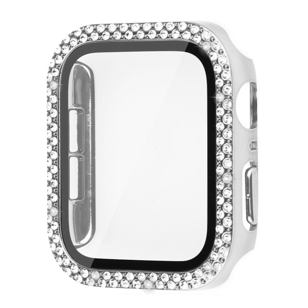 Universal Apple Plastik Cover med Rem og Hærdet Glas - Sølv#serie_3