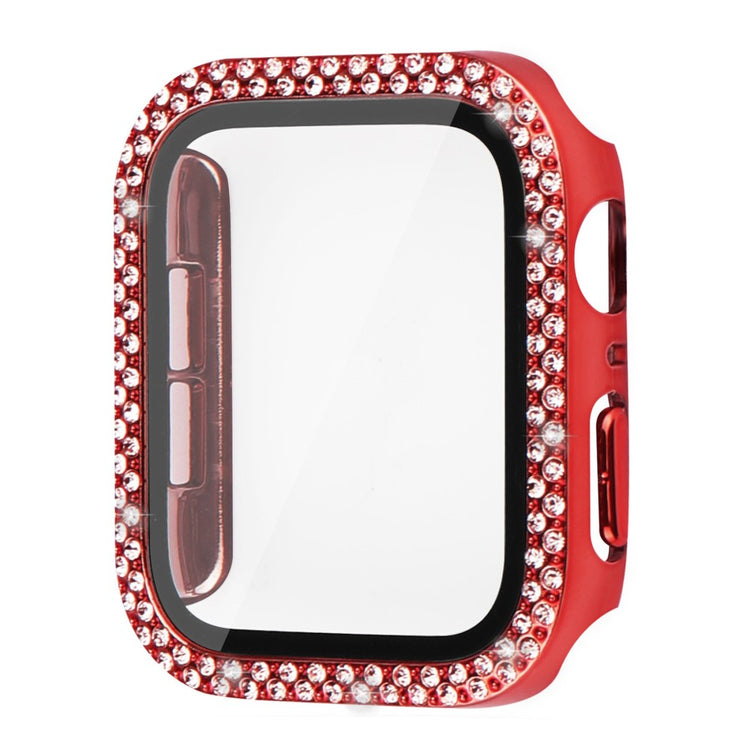 Universal Apple Plastik Cover med Rem og Hærdet Glas - Rød#serie_4