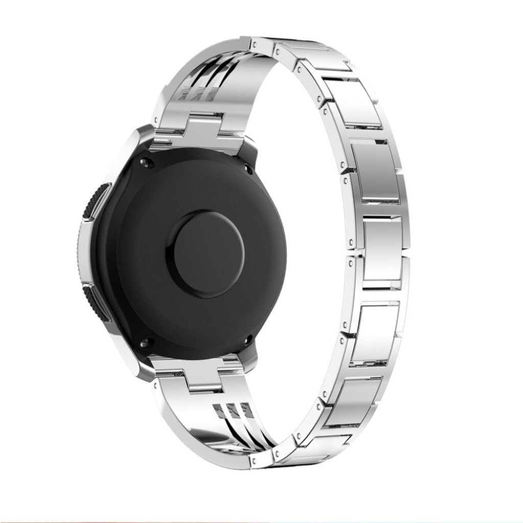  Samsung Gear S3 / Samsung Galaxy Watch (42mm) Metal og Rhinsten Rem - Sølv#serie_2