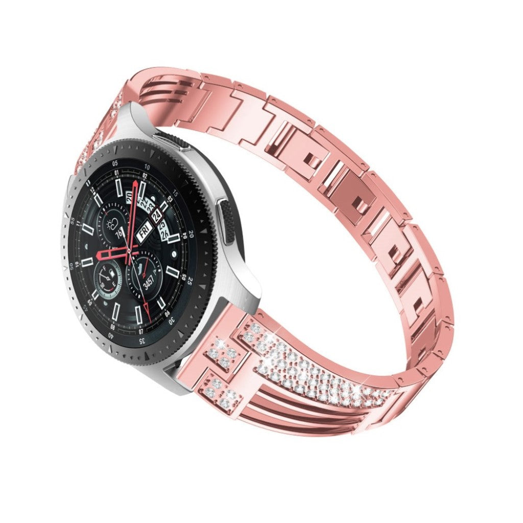  Samsung Gear S3 / Samsung Galaxy Watch (42mm) Metal og Rhinsten Rem - Pink#serie_3