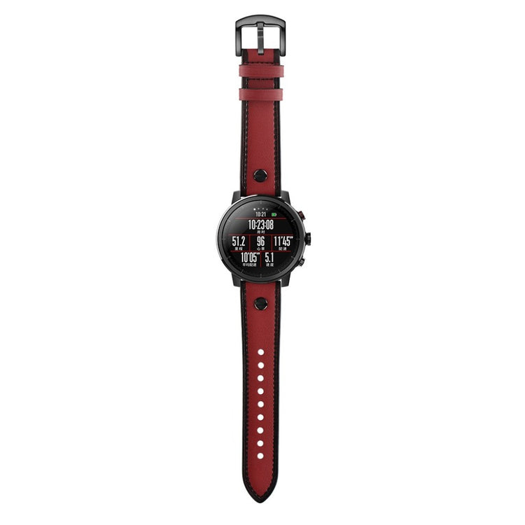  Samsung Gear S3 / Samsung Galaxy Watch (46mm) Ægte læder Rem - Rød#serie_2