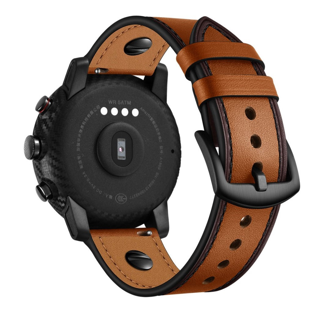  Samsung Gear S3 / Samsung Galaxy Watch (46mm) Ægte læder Rem - Brun#serie_4