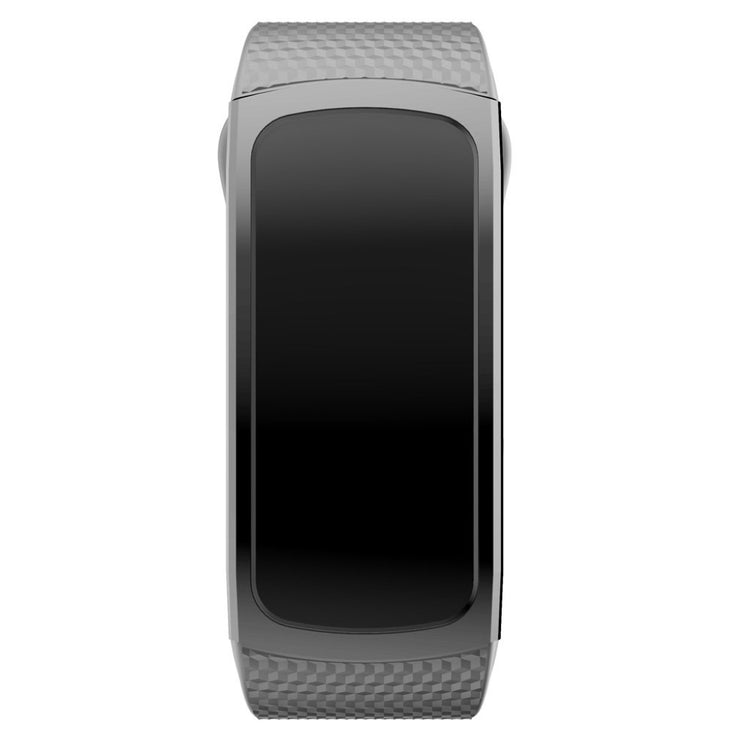 Vildt smuk Samsung Gear Fit2 Silikone Rem - Størrelse: L - Sølv#serie_3