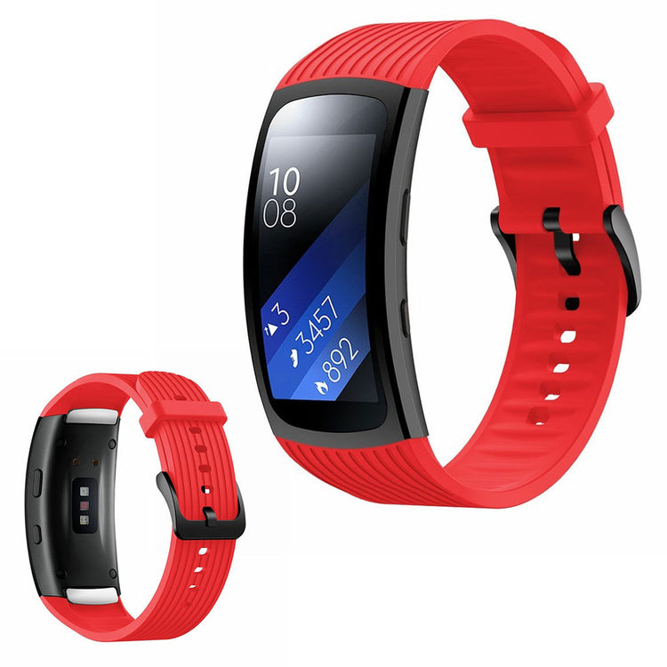 Vildt pænt Samsung Gear Fit2 Pro Silikone Rem - Størrelse: S - Rød#serie_3