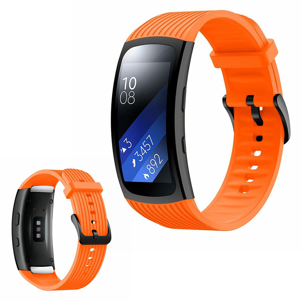 Vildt pænt Samsung Gear Fit2 Pro Silikone Rem - Størrelse: S - Orange#serie_4