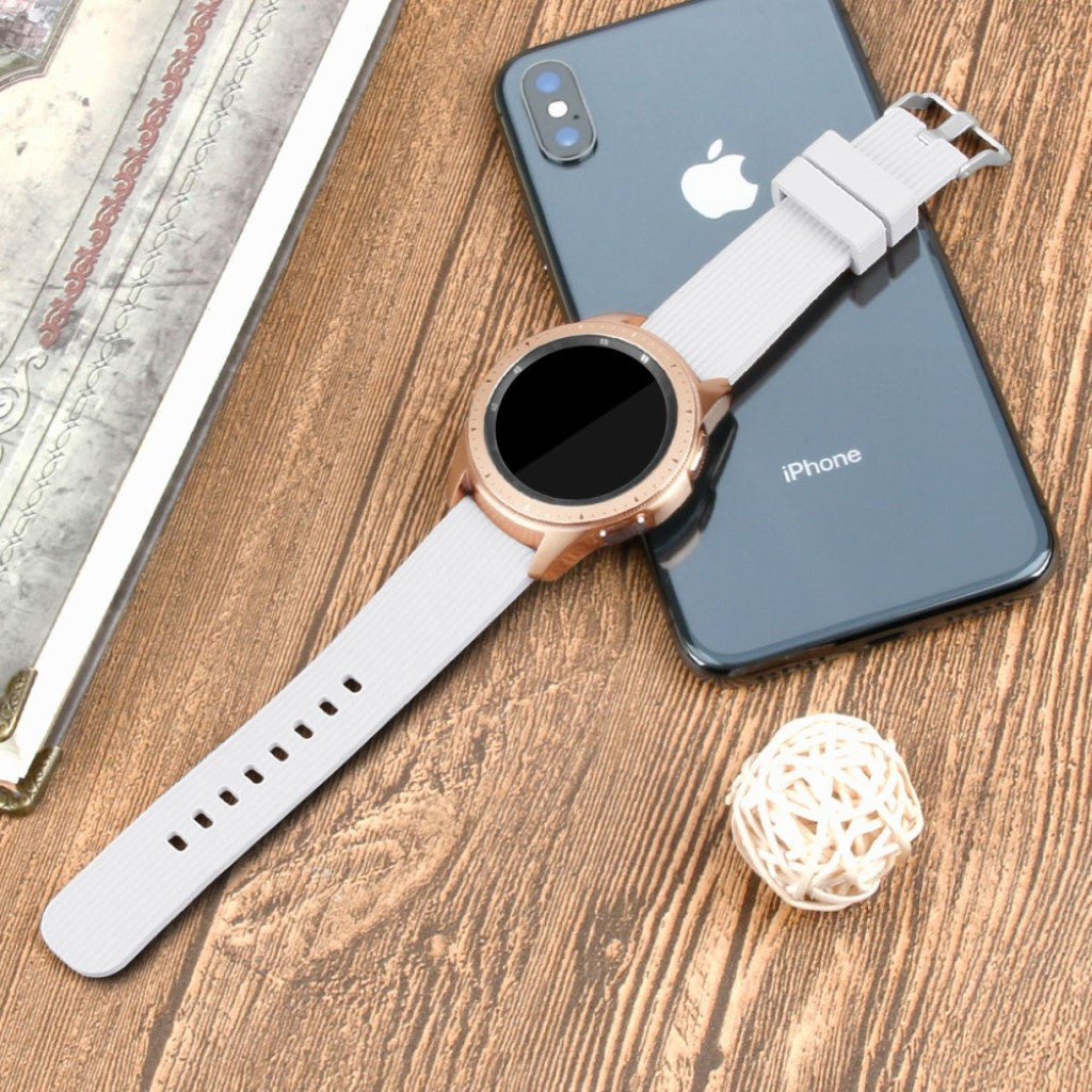 Rigtigt hårdfør Samsung Galaxy Watch (42mm) Silikone Rem - Hvid#serie_4