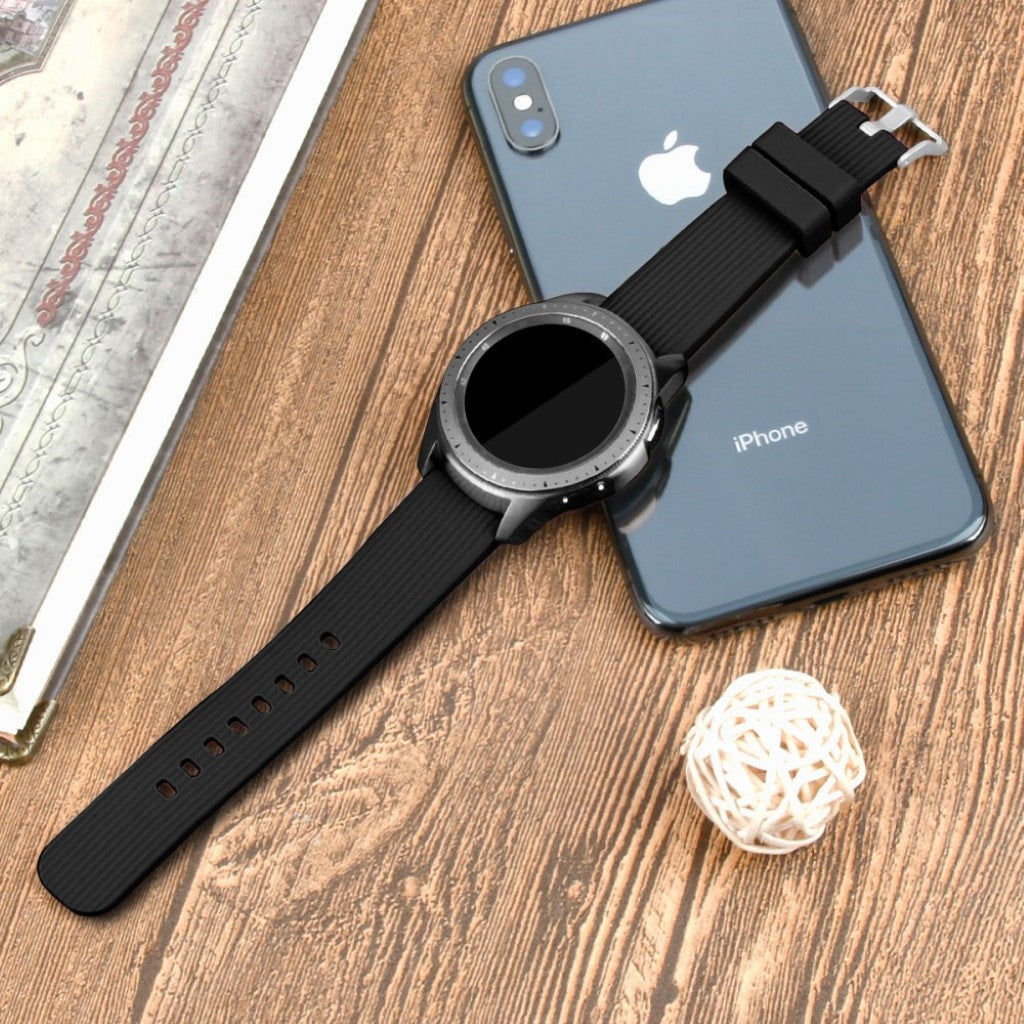 Rigtigt hårdfør Samsung Galaxy Watch (42mm) Silikone Rem - Sort#serie_5