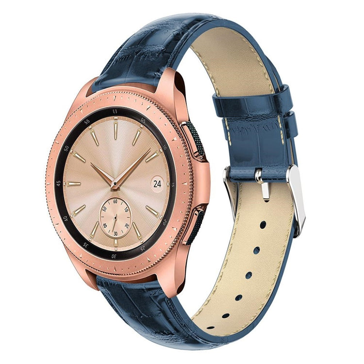 Rigtigt smuk Samsung Galaxy Watch (42mm) Ægte læder Rem - Blå#serie_2