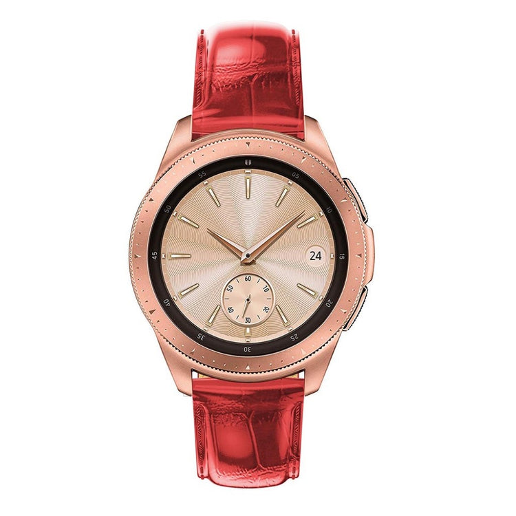 Rigtigt smuk Samsung Galaxy Watch (42mm) Ægte læder Rem - Rød#serie_3