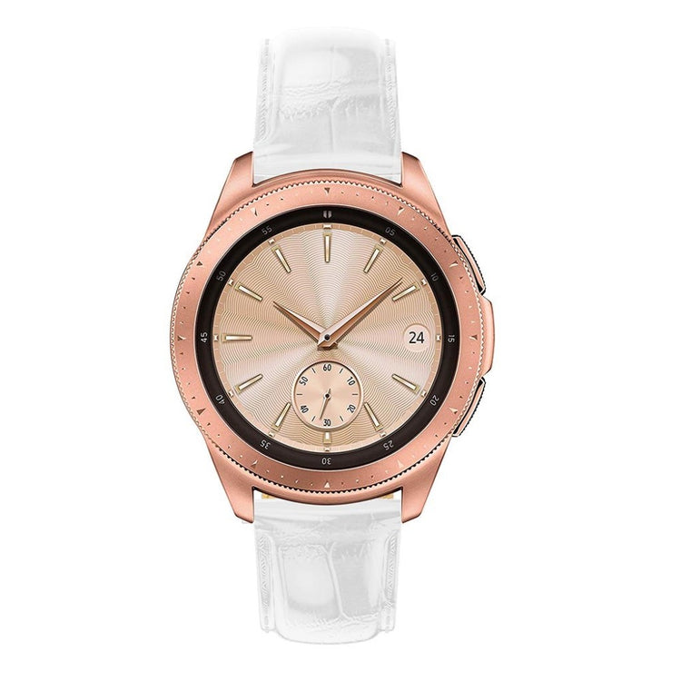 Rigtigt smuk Samsung Galaxy Watch (42mm) Ægte læder Rem - Hvid#serie_4