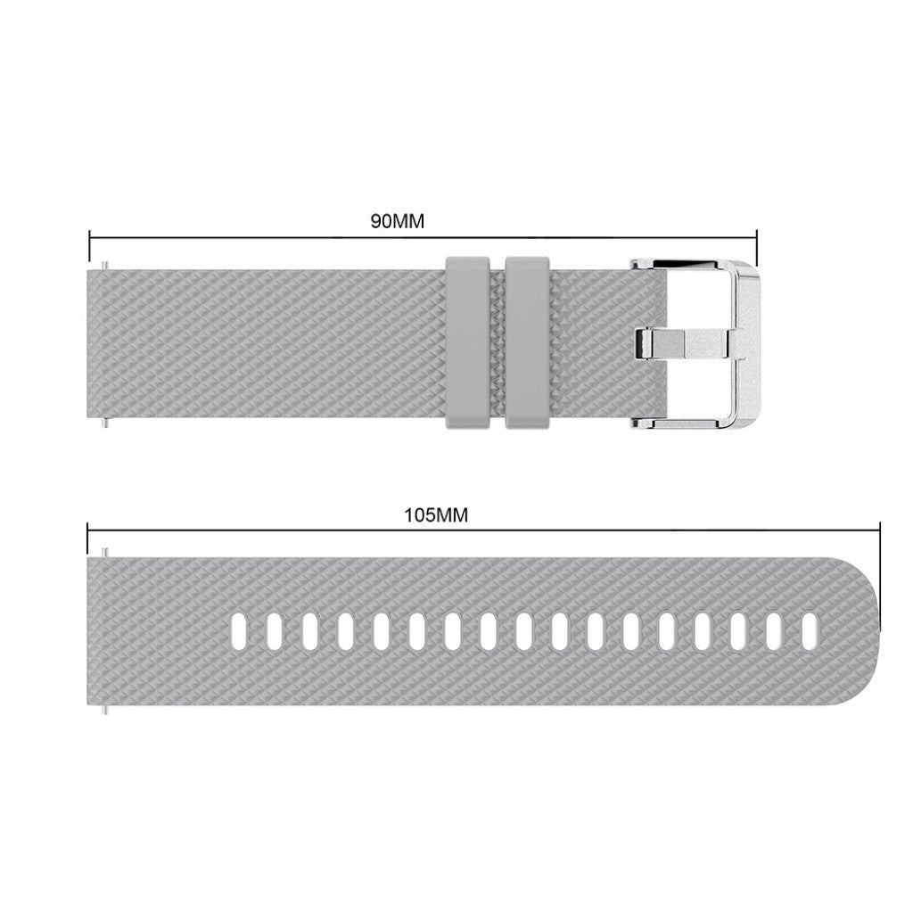 Super flot Samsung Galaxy Watch (42mm) Silikone Rem - Sølv#serie_4
