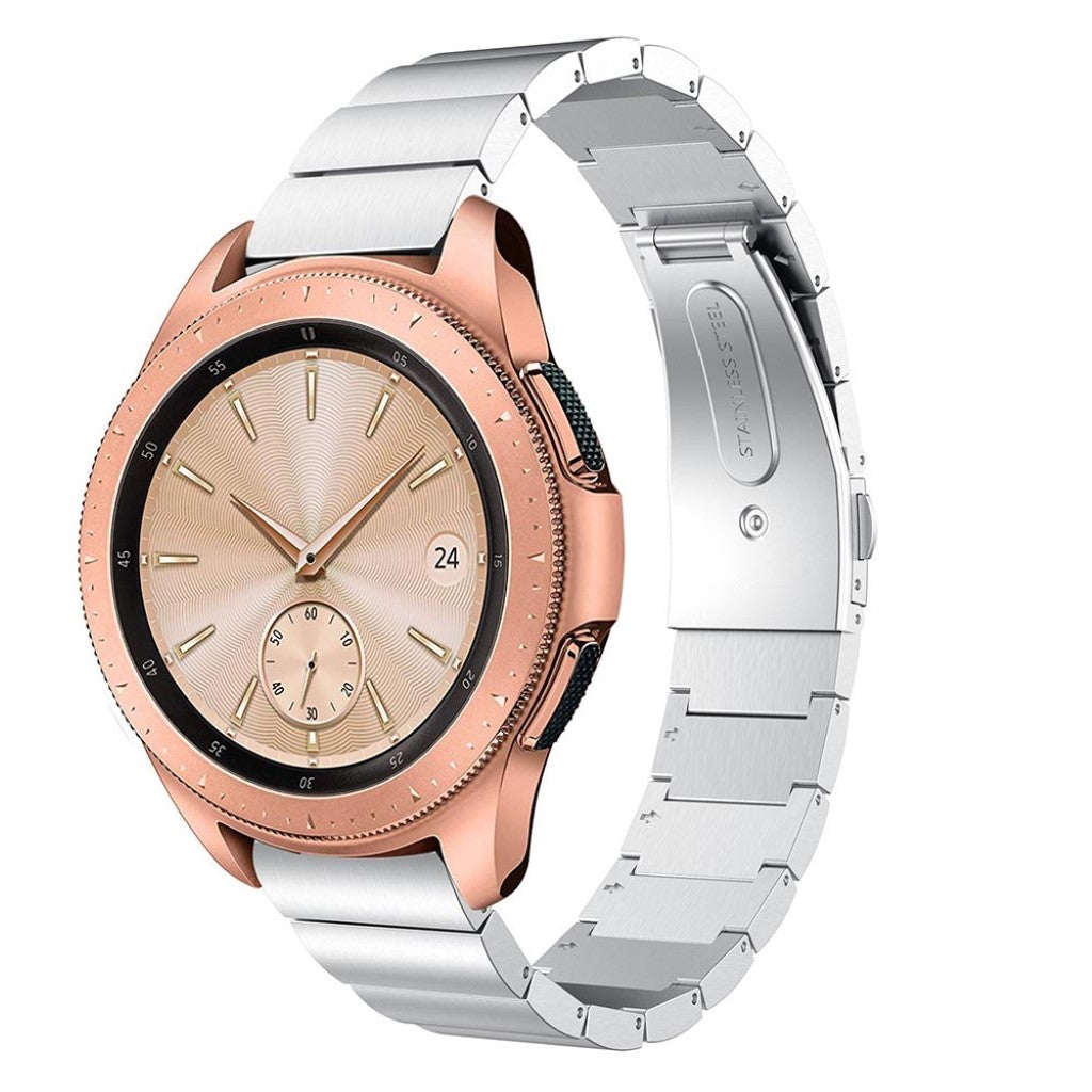 Helt vildt slidstærk Samsung Galaxy Watch (42mm) Metal Rem - Sølv#serie_1