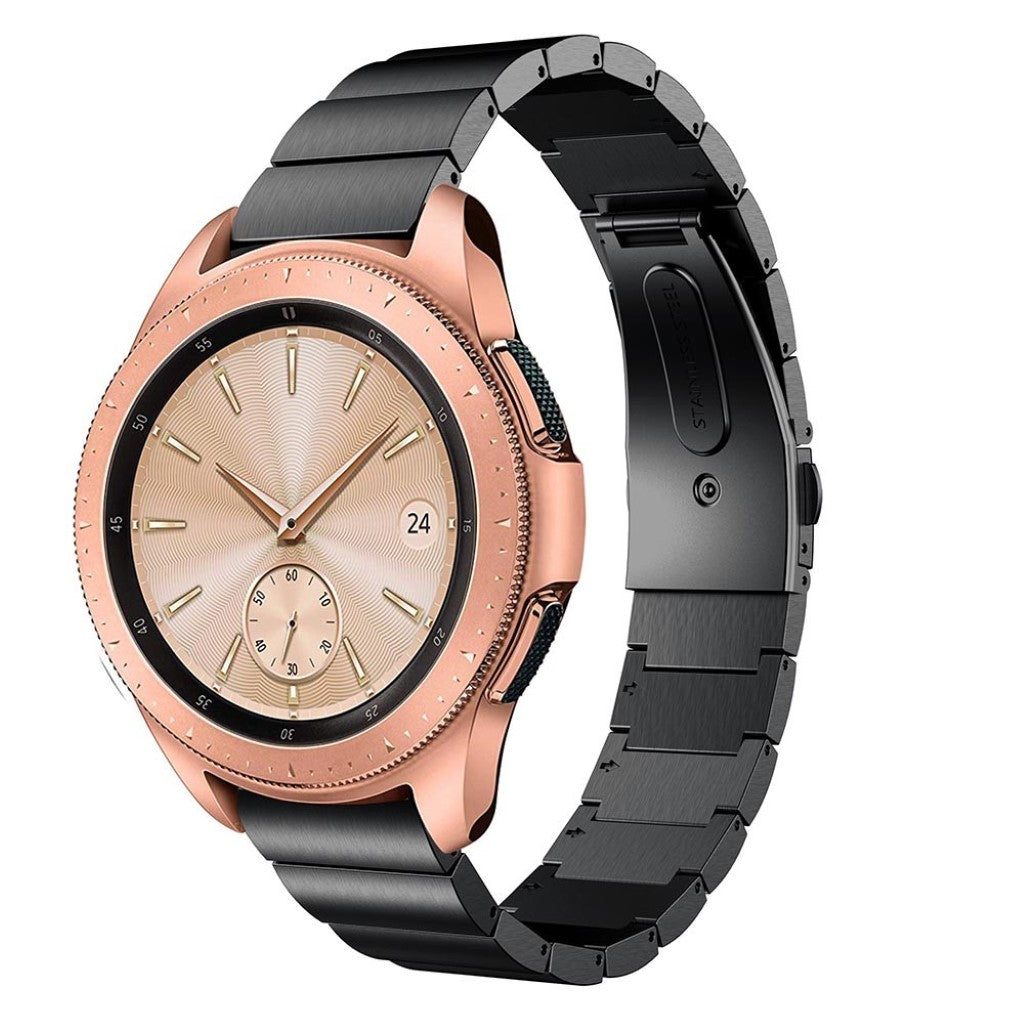 Helt vildt slidstærk Samsung Galaxy Watch (42mm) Metal Rem - Sort#serie_3