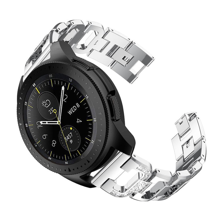 Smuk Samsung Galaxy Watch (42mm) Metal og Rhinsten Rem - Sølv#serie_2