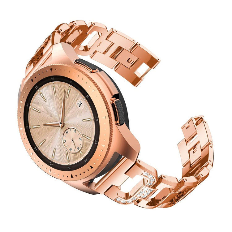 Smuk Samsung Galaxy Watch (42mm) Metal og Rhinsten Rem - Pink#serie_3