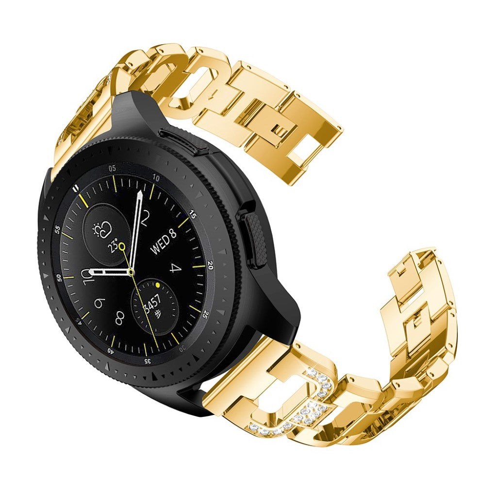 Smuk Samsung Galaxy Watch (42mm) Metal og Rhinsten Rem - Guld#serie_4
