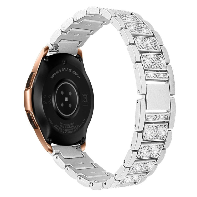 Fint Samsung Galaxy Watch (42mm) Metal og Rhinsten Rem - Sølv#serie_2
