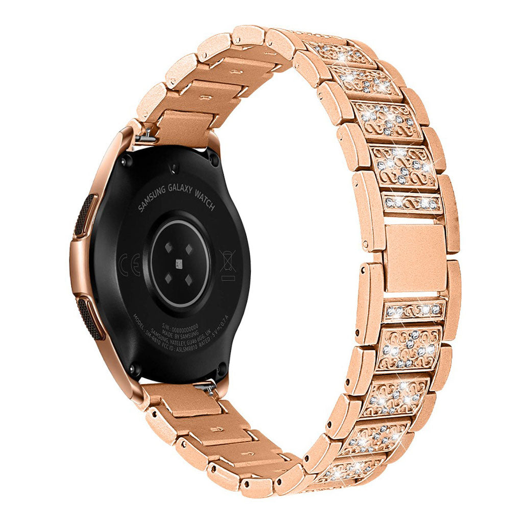 Fint Samsung Galaxy Watch (42mm) Metal og Rhinsten Rem - Guld#serie_3
