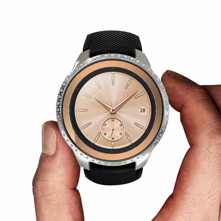 Fed Samsung Galaxy Watch (42mm) Plastik og Rhinsten Cover - Sølv#serie_2