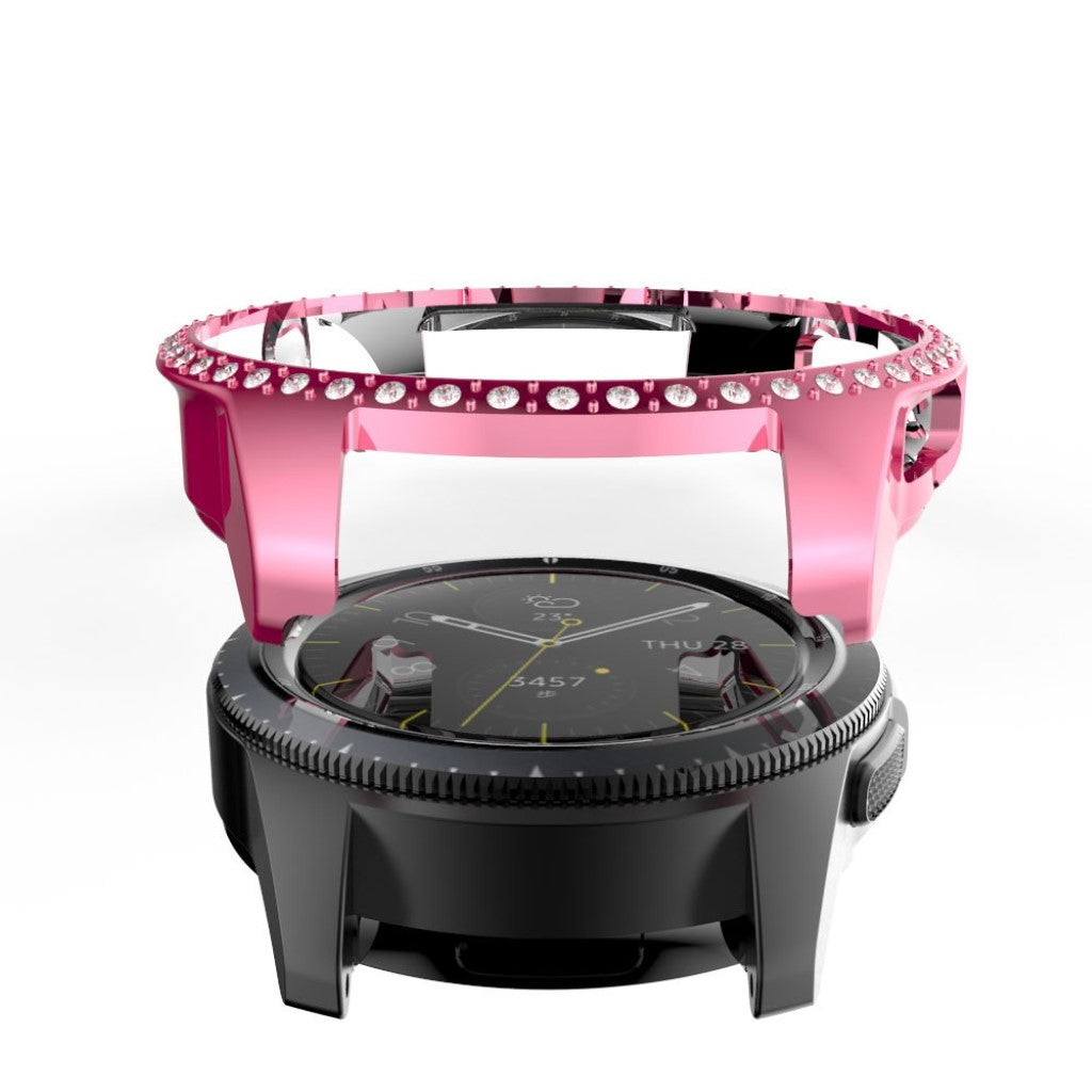 Fed Samsung Galaxy Watch (42mm) Plastik og Rhinsten Cover - Pink#serie_3