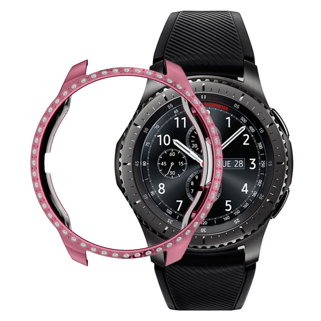 Fed Samsung Galaxy Watch (42mm) Plastik og Rhinsten Cover - Pink#serie_3