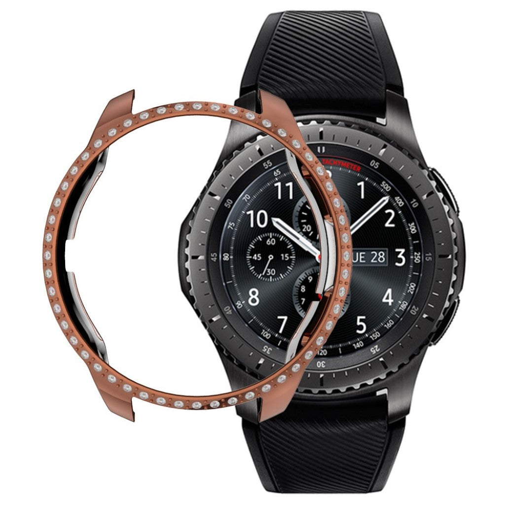 Fed Samsung Galaxy Watch (42mm) Plastik og Rhinsten Cover - Pink#serie_4