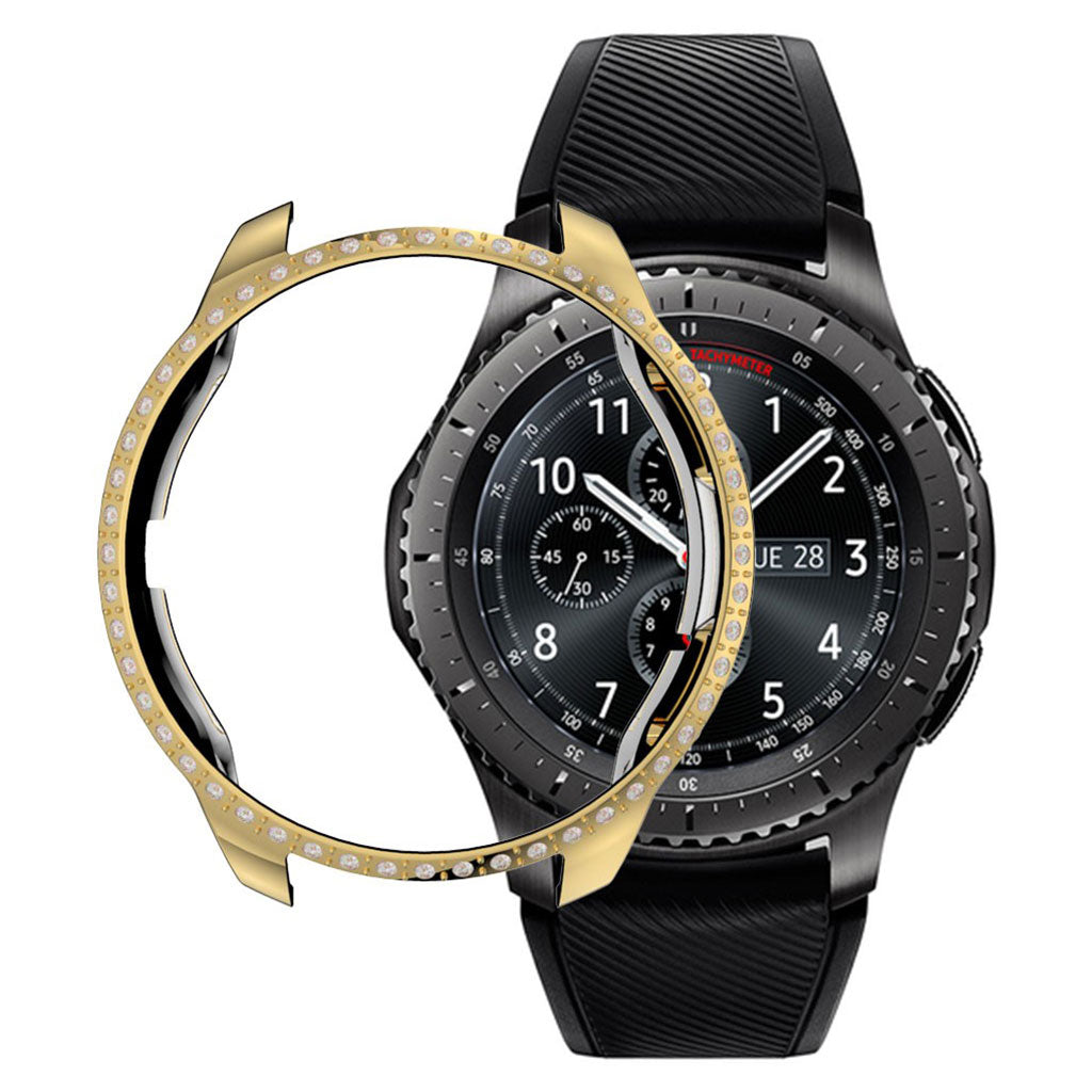 Fed Samsung Galaxy Watch (42mm) Plastik og Rhinsten Cover - Guld#serie_5