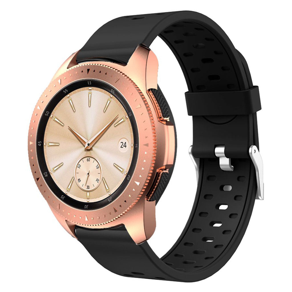 Komfortabel Samsung Galaxy Watch (42mm) Silikone Rem - Sort#serie_1