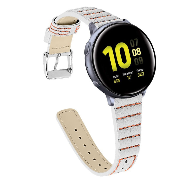 Super flot Samsung Galaxy Watch (42mm) Ægte læder Rem - Hvid#serie_2