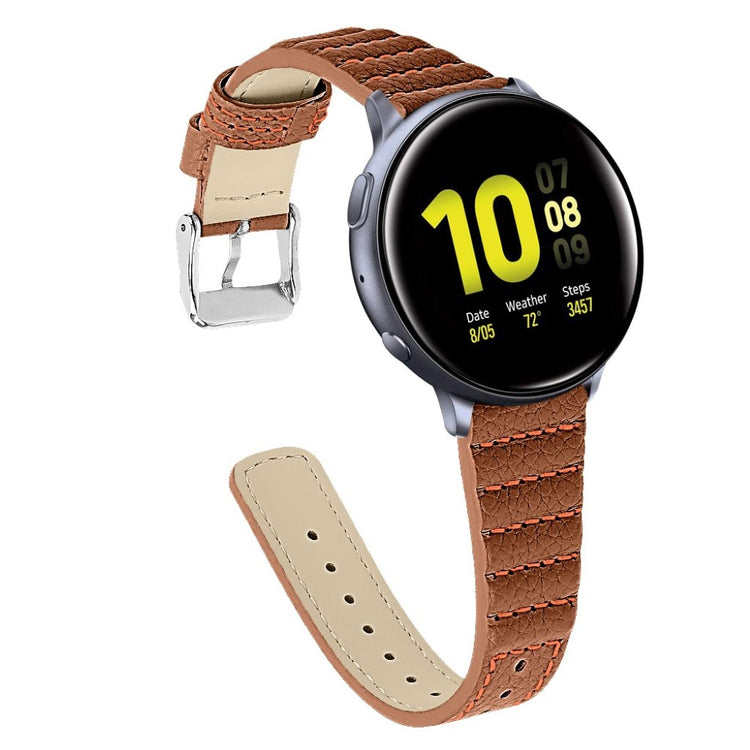 Super flot Samsung Galaxy Watch (42mm) Ægte læder Rem - Brun#serie_6