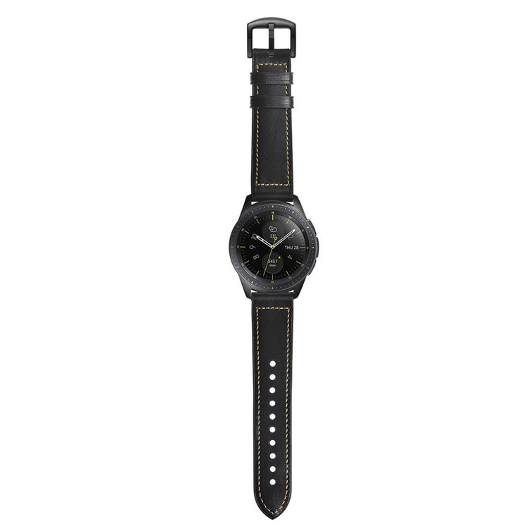 Meget pænt Samsung Galaxy Watch (42mm) Ægte læder Rem - Sort#serie_3