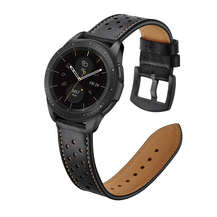 Vildt kønt Samsung Galaxy Watch (42mm) Ægte læder Rem - Sort#serie_2