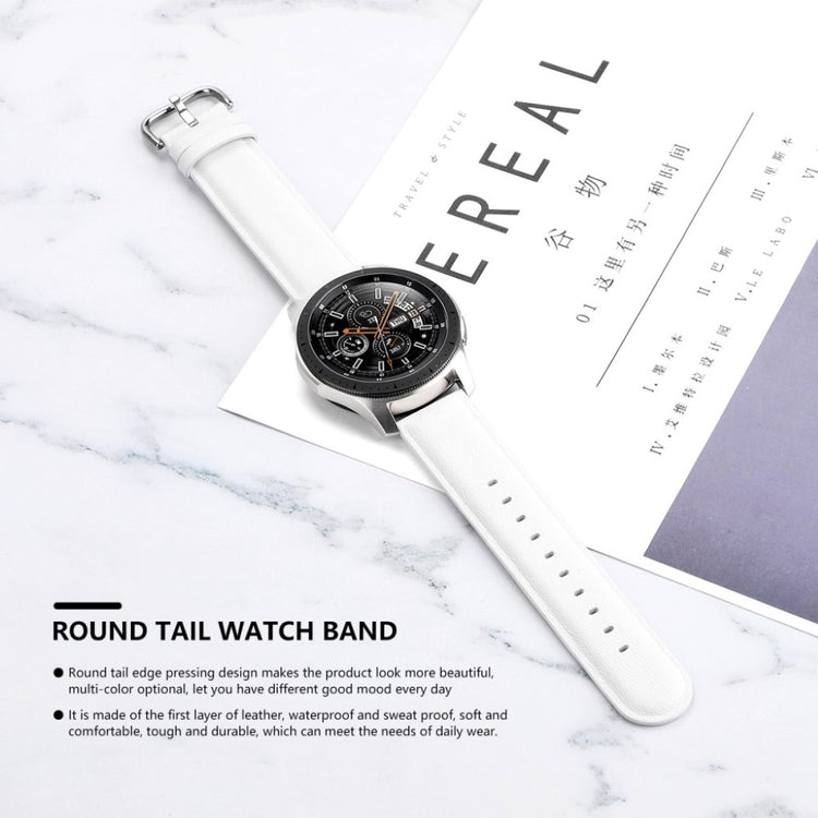 Rigtigt elegant Samsung Galaxy Watch (42mm) Ægte læder Rem - Hvid#serie_2