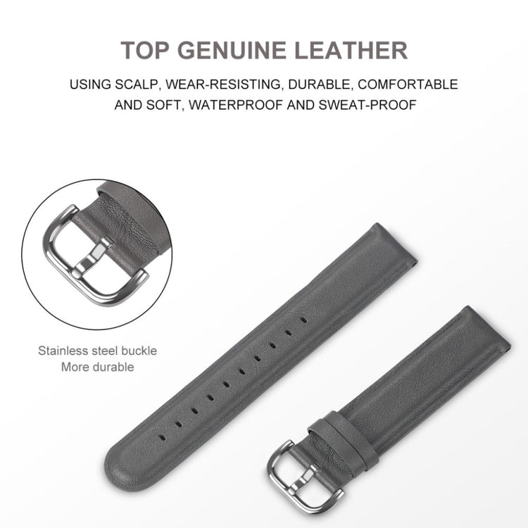 Rigtigt elegant Samsung Galaxy Watch (42mm) Ægte læder Rem - Sølv#serie_3