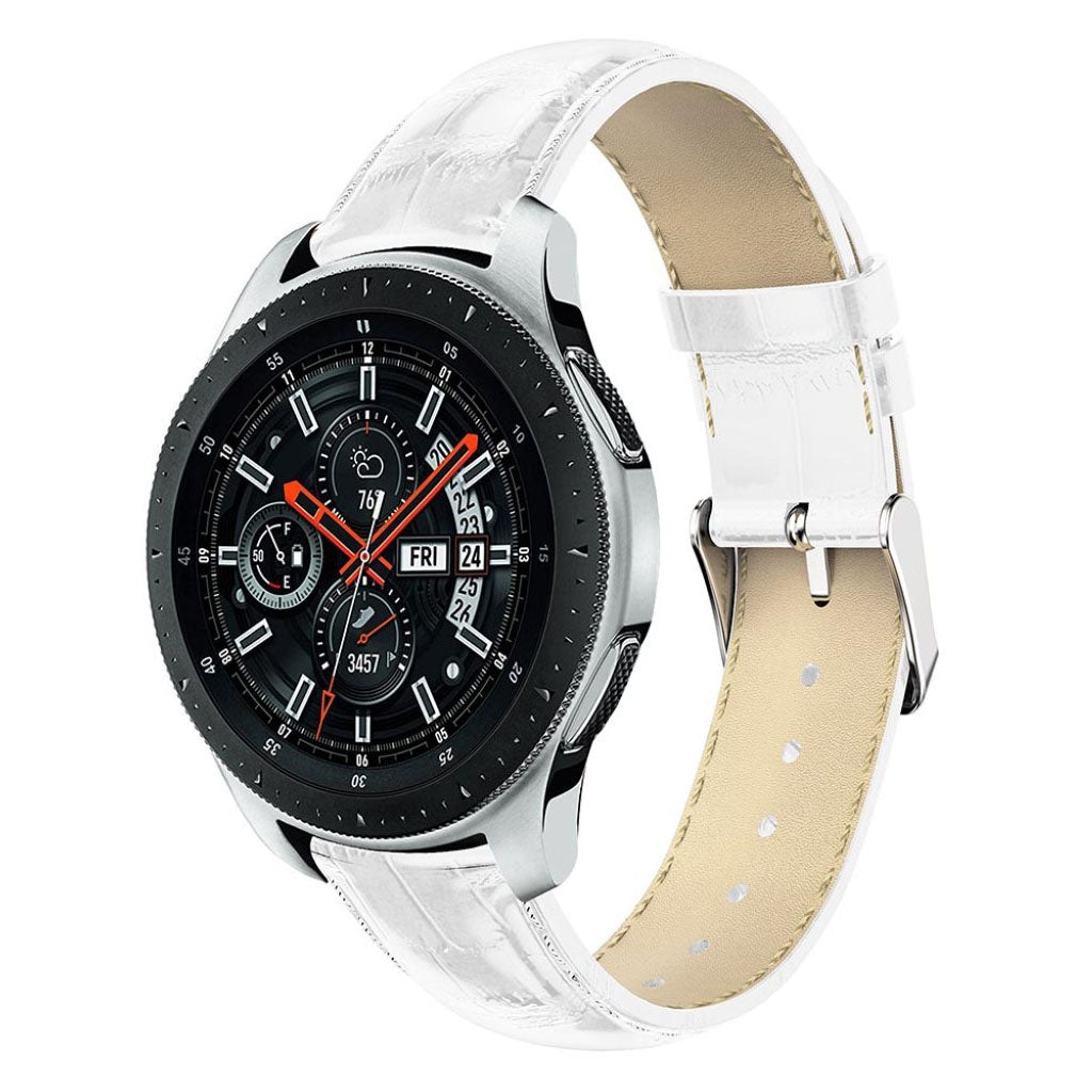 Vildt cool Samsung Galaxy Watch (46mm) Ægte læder Rem - Hvid#serie_4