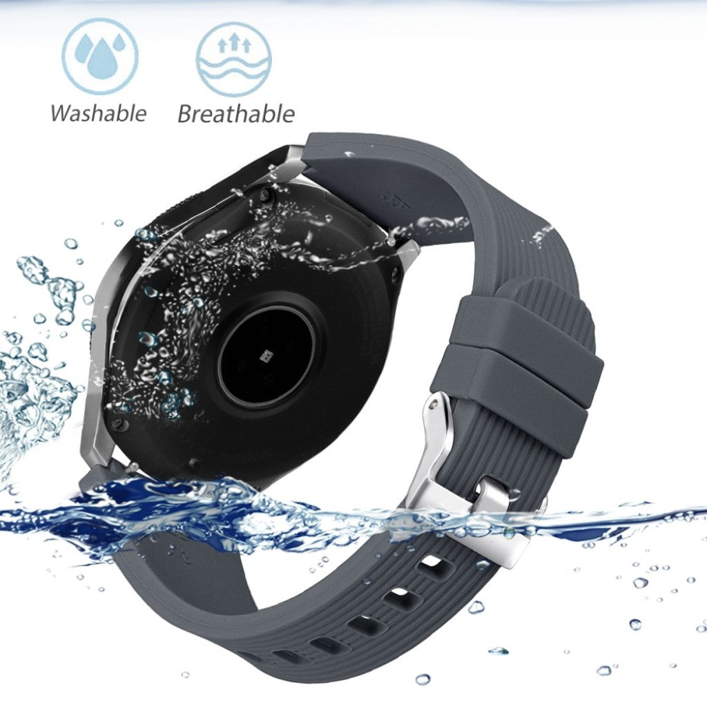 Helt vildt nydelig Samsung Galaxy Watch (46mm) Silikone Rem - Sølv#serie_5