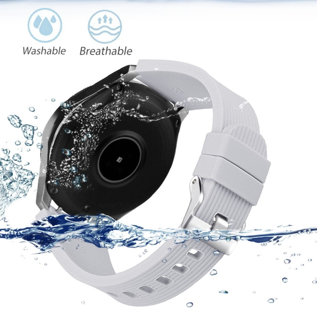 Helt vildt nydelig Samsung Galaxy Watch (46mm) Silikone Rem - Sølv#serie_6