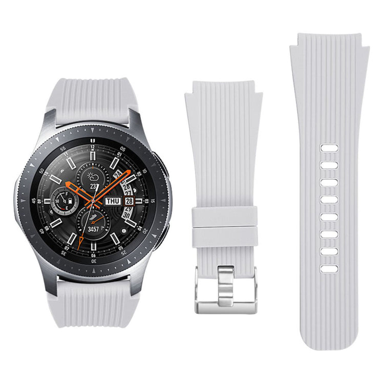 Helt vildt nydelig Samsung Galaxy Watch (46mm) Silikone Rem - Sølv#serie_6