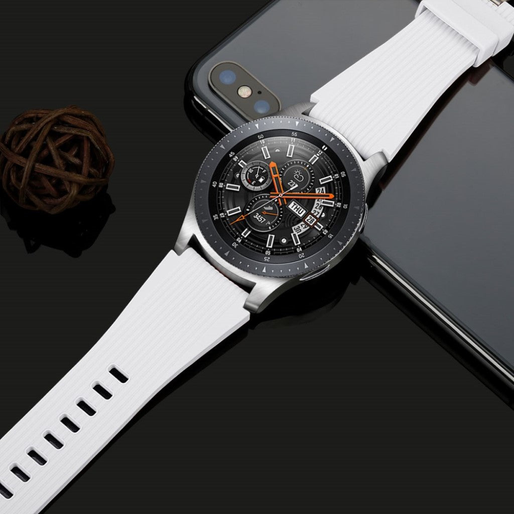 Helt vildt nydelig Samsung Galaxy Watch (46mm) Silikone Rem - Hvid#serie_7