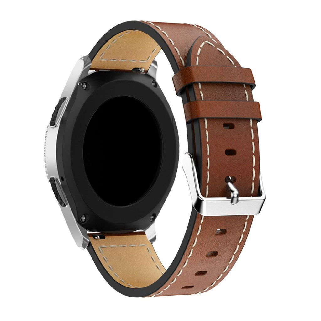 Super holdbart Samsung Galaxy Watch (46mm) Ægte læder Rem - Brun#serie_2