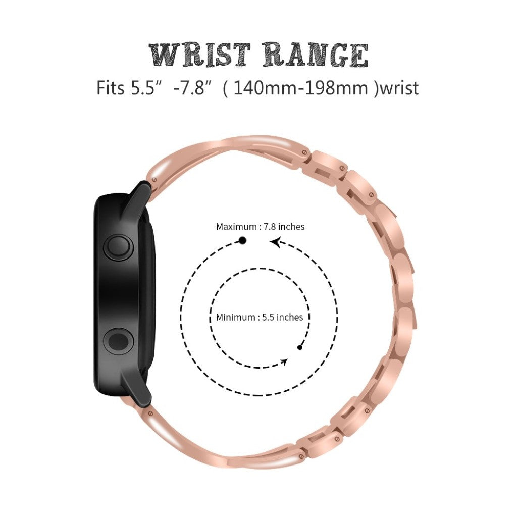 Kønt Samsung Galaxy Watch (46mm) Metal og Rhinsten Rem - Beige#serie_4