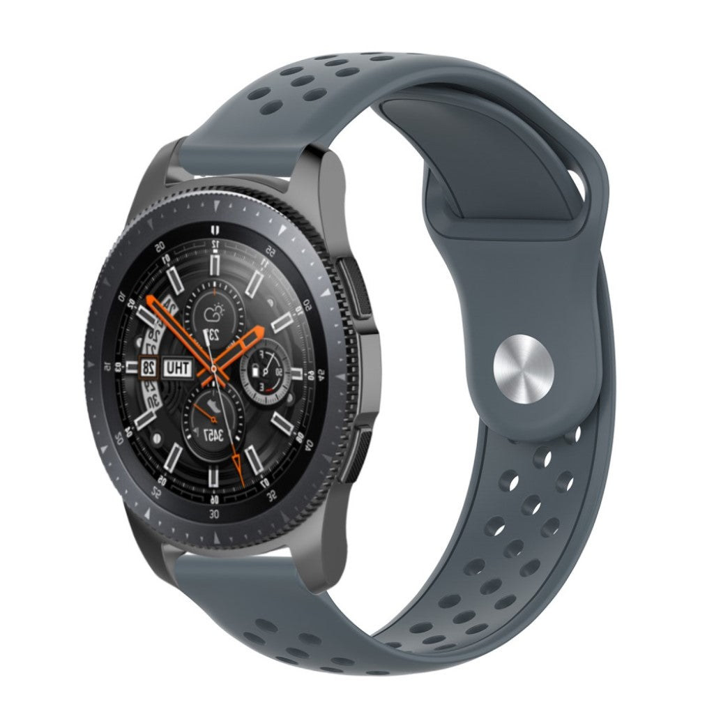 Vildt holdbart Samsung Galaxy Watch (46mm) Silikone Rem - Sølv#serie_3